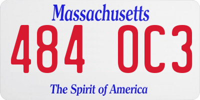 MA license plate 484OC3