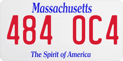 MA license plate 484OC4