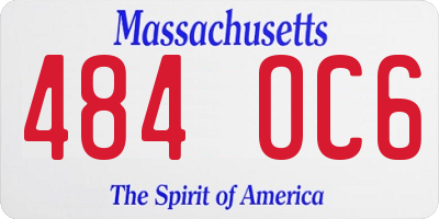 MA license plate 484OC6
