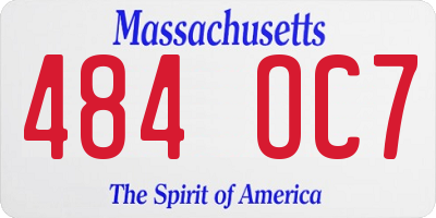 MA license plate 484OC7
