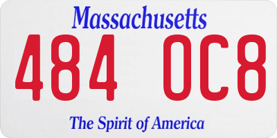 MA license plate 484OC8