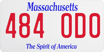 MA license plate 484OD0
