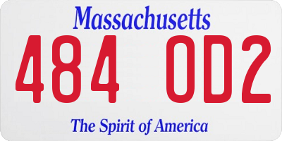 MA license plate 484OD2