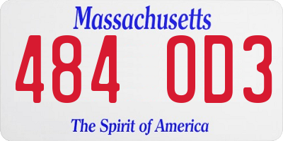 MA license plate 484OD3