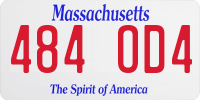 MA license plate 484OD4