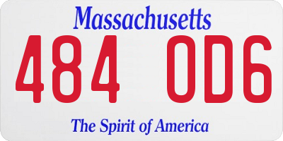 MA license plate 484OD6