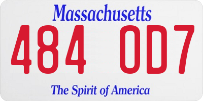 MA license plate 484OD7