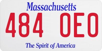 MA license plate 484OE0