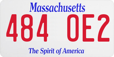 MA license plate 484OE2