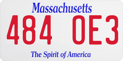 MA license plate 484OE3