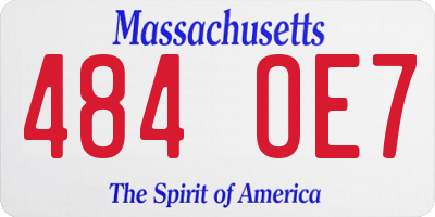 MA license plate 484OE7
