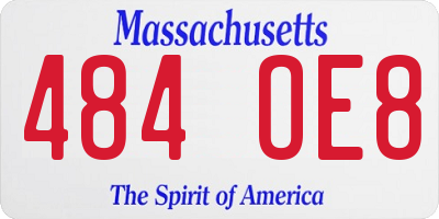MA license plate 484OE8