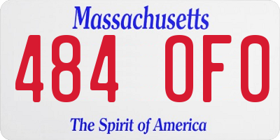 MA license plate 484OF0