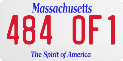 MA license plate 484OF1