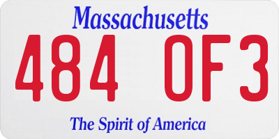 MA license plate 484OF3