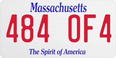 MA license plate 484OF4
