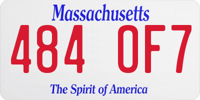 MA license plate 484OF7