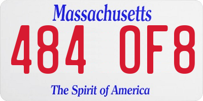 MA license plate 484OF8