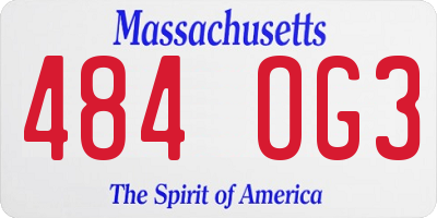 MA license plate 484OG3