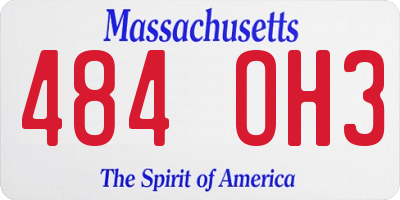 MA license plate 484OH3