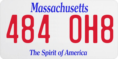 MA license plate 484OH8