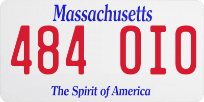 MA license plate 484OI0