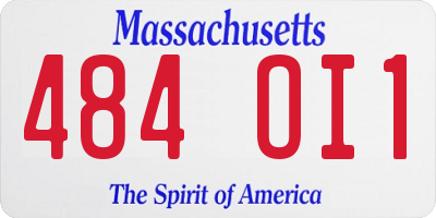 MA license plate 484OI1