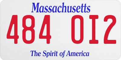 MA license plate 484OI2