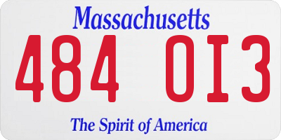 MA license plate 484OI3