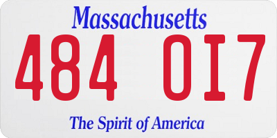 MA license plate 484OI7