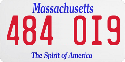 MA license plate 484OI9