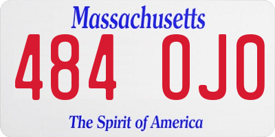 MA license plate 484OJ0