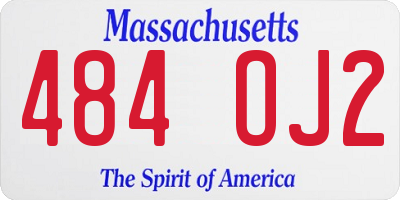 MA license plate 484OJ2