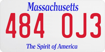 MA license plate 484OJ3