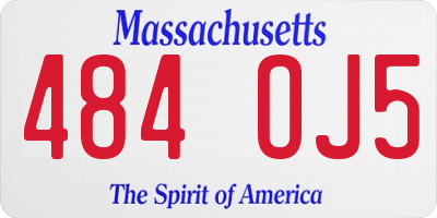 MA license plate 484OJ5