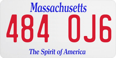 MA license plate 484OJ6