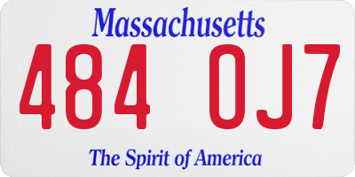 MA license plate 484OJ7