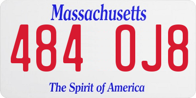 MA license plate 484OJ8