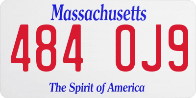 MA license plate 484OJ9
