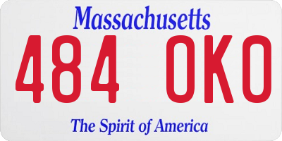 MA license plate 484OK0