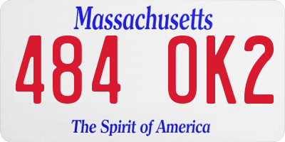MA license plate 484OK2