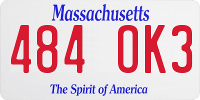 MA license plate 484OK3