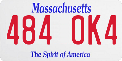 MA license plate 484OK4