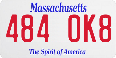 MA license plate 484OK8