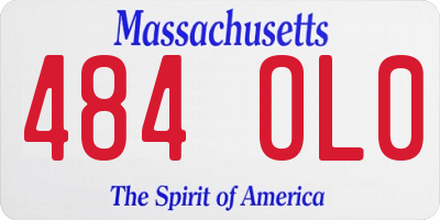 MA license plate 484OL0