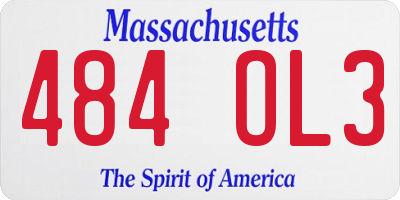 MA license plate 484OL3