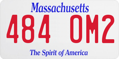MA license plate 484OM2