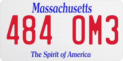 MA license plate 484OM3