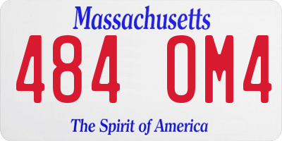 MA license plate 484OM4