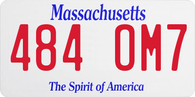 MA license plate 484OM7